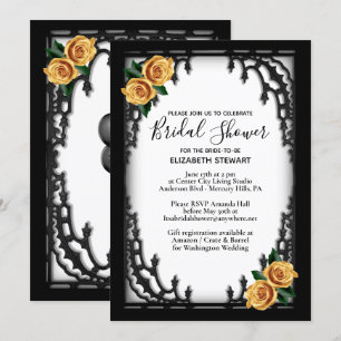 Invitation Rose jaune Fête des mariées gothique