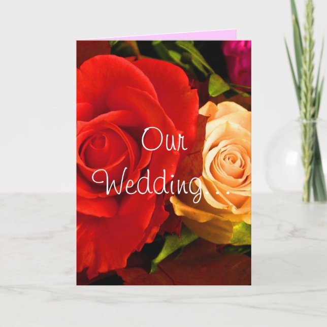 Invitation Rose jaune rouge (Devant)