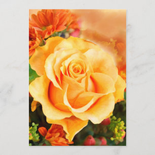 Invitation Rose jaune soleil au bouquet