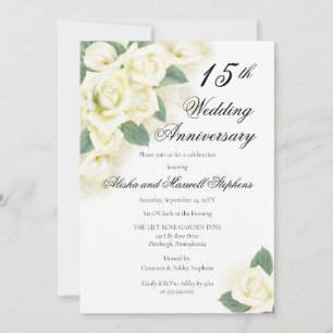 Invitation Rose   Lily  Floral 15e anniversaire de mariage