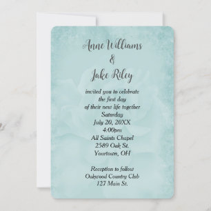 Invitation Rose Mariage Aqua