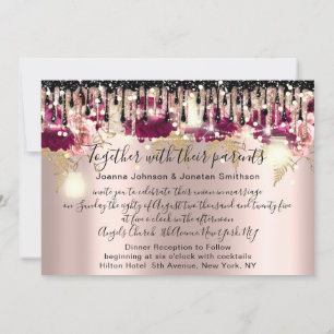 Invitation Rose Mariage de la nuptiale Luminaires de Rose de