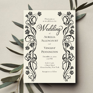 Invitation Rose médiéval Mariage d'épée