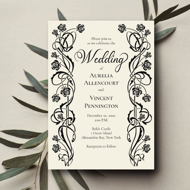 Invitation Rose médiéval Mariage d'épée (Créateur téléchargé)