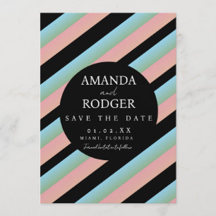 Invitation Rose Menthe Noir Save the Date 