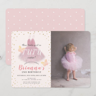 Invitation Rose mignon de ballerine de tutu et anniversaire