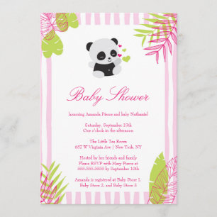 Invitation rose mignonne de baby shower de fille