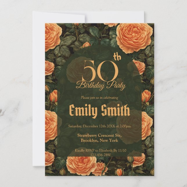 Invitation Rose Minimaliste Anniversaire De Mariée (Devant)