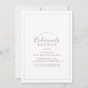 Invitation Rose minimaliste Gold Bridesmaitres Brunch Invitat