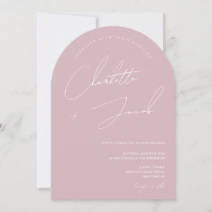 Invitation Rose minimaliste rose Mariage d'arc