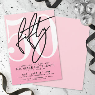 Invitation Rose Moderne 50e Anniversaire