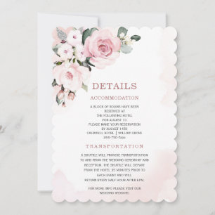 Invitation Rose moderne Dusty et Mariage gris Détails