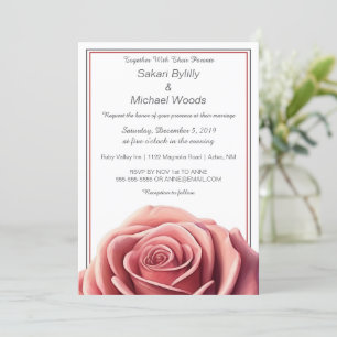 Invitation Rose moderne en blanc