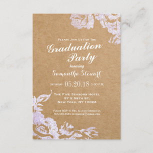 Invitation Rose moderne et élégant Floral Faux Argent
