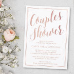 Invitation Rose moderne  Gold Couples Wedding shower<br><div class="desc">Célébrez dans le style avec ces invitations wedding showers à la mode en couple. Ce design est facile à personnaliser avec votre libellé d'événement spécial et vos invités seront ravis quand ils reçoivent ces invitations fabuleux.</div>