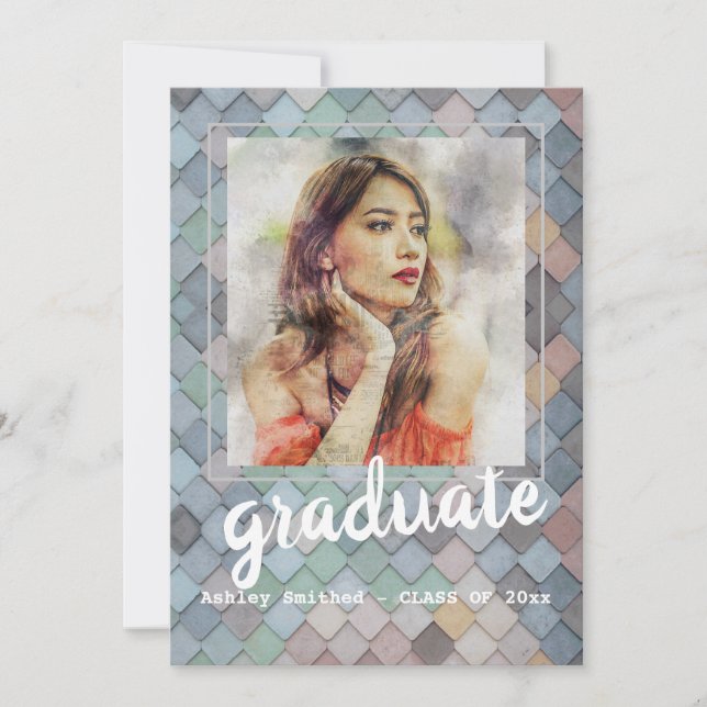 Invitation Rose moderne Photo Frame Graduation Party (Devant)