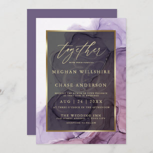Invitation Rose moderne Plum Purple Alcohol Encre