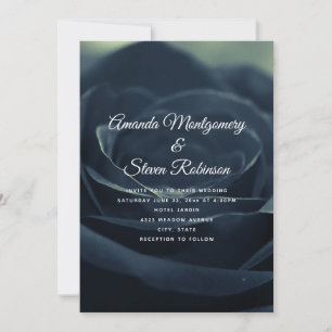 Invitation Rose noir foncé gothique Fleur photo Mariage