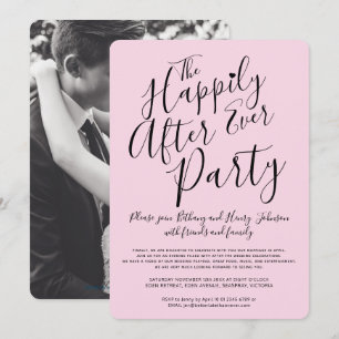 Invitation Rose noir heureux jamais après la fête de mariage