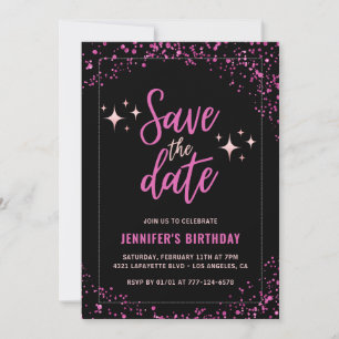 Invitation Rose noire Sauvegarder la date 77e anniversaire