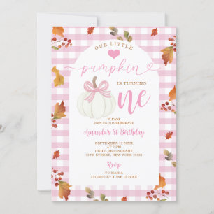 Invitation Rose Notre Petit Citrouille Tourne Un Automne À L'