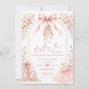 Invitation Rose Nous sommes Tutu Excités Ballerine Fille Bébé