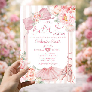 Invitation Rose Nous sommes Tutu Excités Fille Ballerine Baby