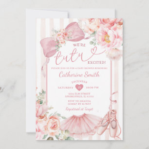 Invitation Rose Nous sommes Tutu Excités Fille Ballerine Baby
