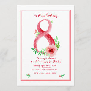 Invitation rose Numéro 8