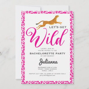 Invitation Rose Obtenons Wild Coogar Leopard Bachelorette