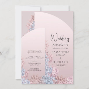 Invitation Rose or blush rose arche printemps mariage douche