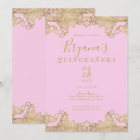 Rose & Or Broderie Brillante Élégante Quinceañera