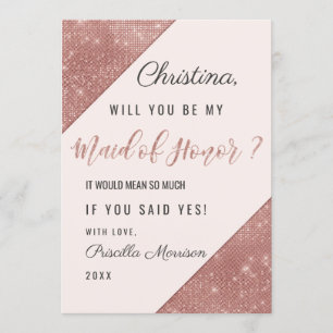 Invitation Rose or étincelant Parties scintillant Sequin Mai