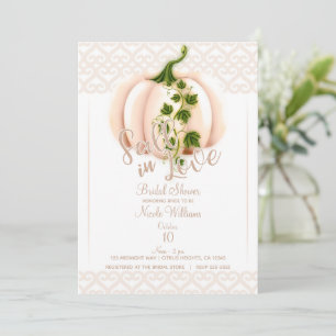 Invitation Rose Pâle Citrouille TOMBEZ AMOUREUXX Enterrement