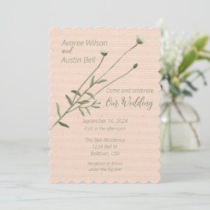 Invitation Rose pâle et une seule taille