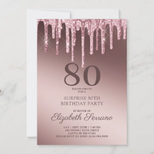 Invitation Rose Parties scintillant or 37 ans Surprise Inv
