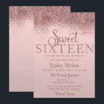 Invitation Rose Parties scintillant or étincelante doux 16 An<br><div class="desc">Rose Parties scintillant or étincelle douce 16 Invitation anniversaire</div>