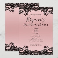 Rose Pêche Encre Noire Broderie 15ème Soirée Quinc