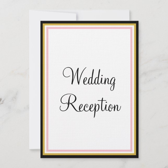Invitation Rose Pink Gold Monogramme Réception de mariage (Devant)
