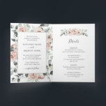 Invitation Rose plié rose Sage Rose Floral Dusty Mariage<br><div class="desc">Élégante florale tout en un faire-part de mariage plié avec carte d'enceinte attachée, ce qui rend cette suite d'invitation pratique et économique. Le cadre de la faire-part de mariage est composé de roses aquarellés de rose rose poussiéreux et de verdure dans les tons vert sauge. L'arrière de l'hôtel comprend votre...</div>