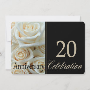 Invitation rose pour 20 ans de mariage