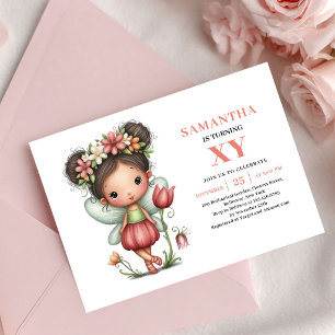 Invitation rose pour l'anniversaire d'une petite f
