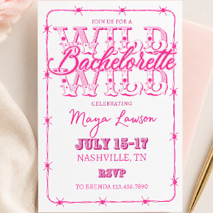 Invitation rose pour un week-end d'enterrement de 