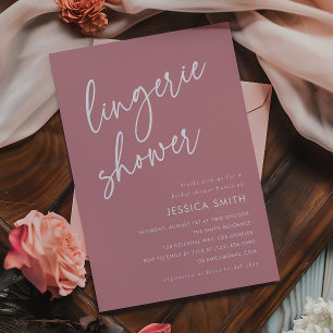 Invitation Rose Poussiéreuse Mariage Minimaliste Moderne Ling