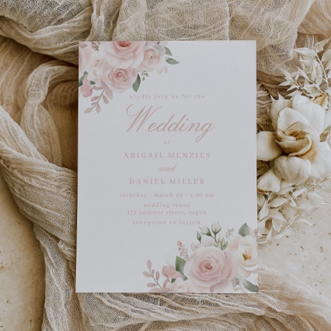Invitation Rose Poussiéreux Divine Blush Mariage  (Créateur téléchargé)
