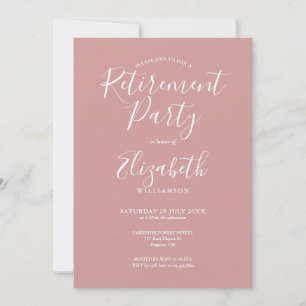 Invitation Rose Poussiéreux Rose Élégant Écriture Fête de Ret