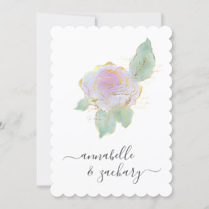 Invitation *~* ROSE QR SIMPLE RSVP Gold AR12 Mariage Invitati