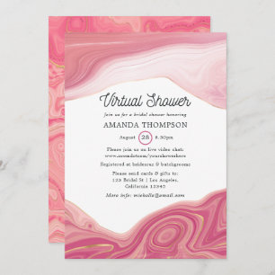 Invitation Rose Quartz et Blush Strata Douche virtuelle