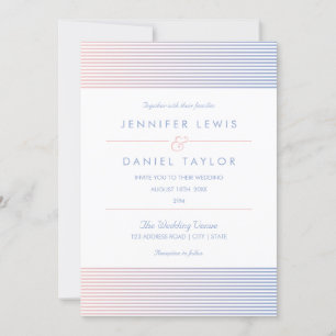 Invitation Rose Quartz et Serenity Ombré Stripe Mariage
