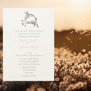 Invitation Rose Quartz Hummingbird Kiss Mariage